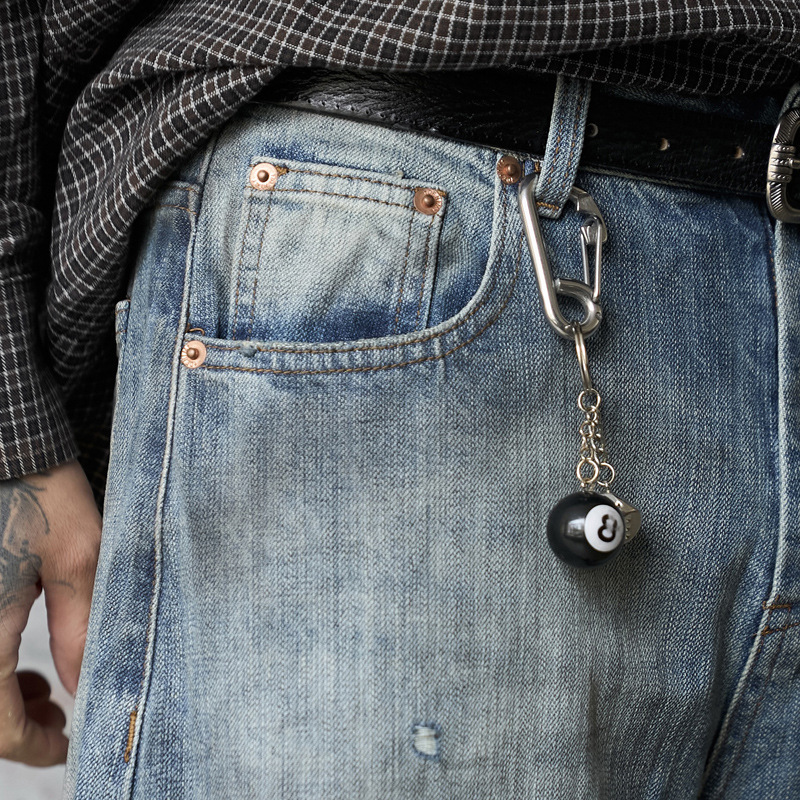 Street Style Vintage Distressed Washed Knife-Edge Denim Pants, Hip-Hop Casual Loose Ripped Straight Leg Jeans
