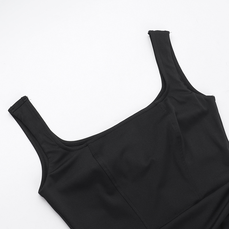 High Waist Sleeveless Bodycon Mini Dress