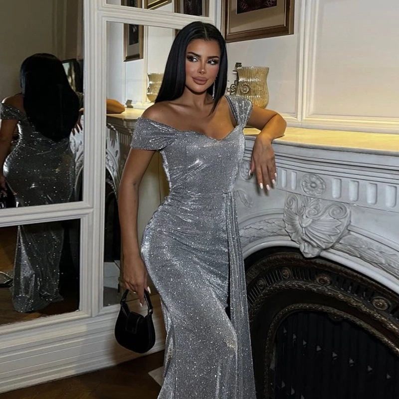High Waist Square Neck Bodycon Maxi Dress