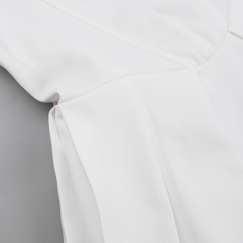 Polyester Sleeveless Tie Collarless Dress