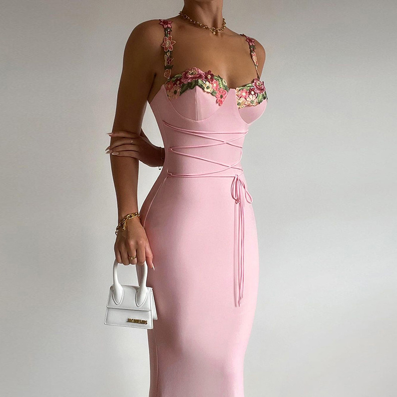 One Shoulder Padded Belted Bodycon Maxi Skirt