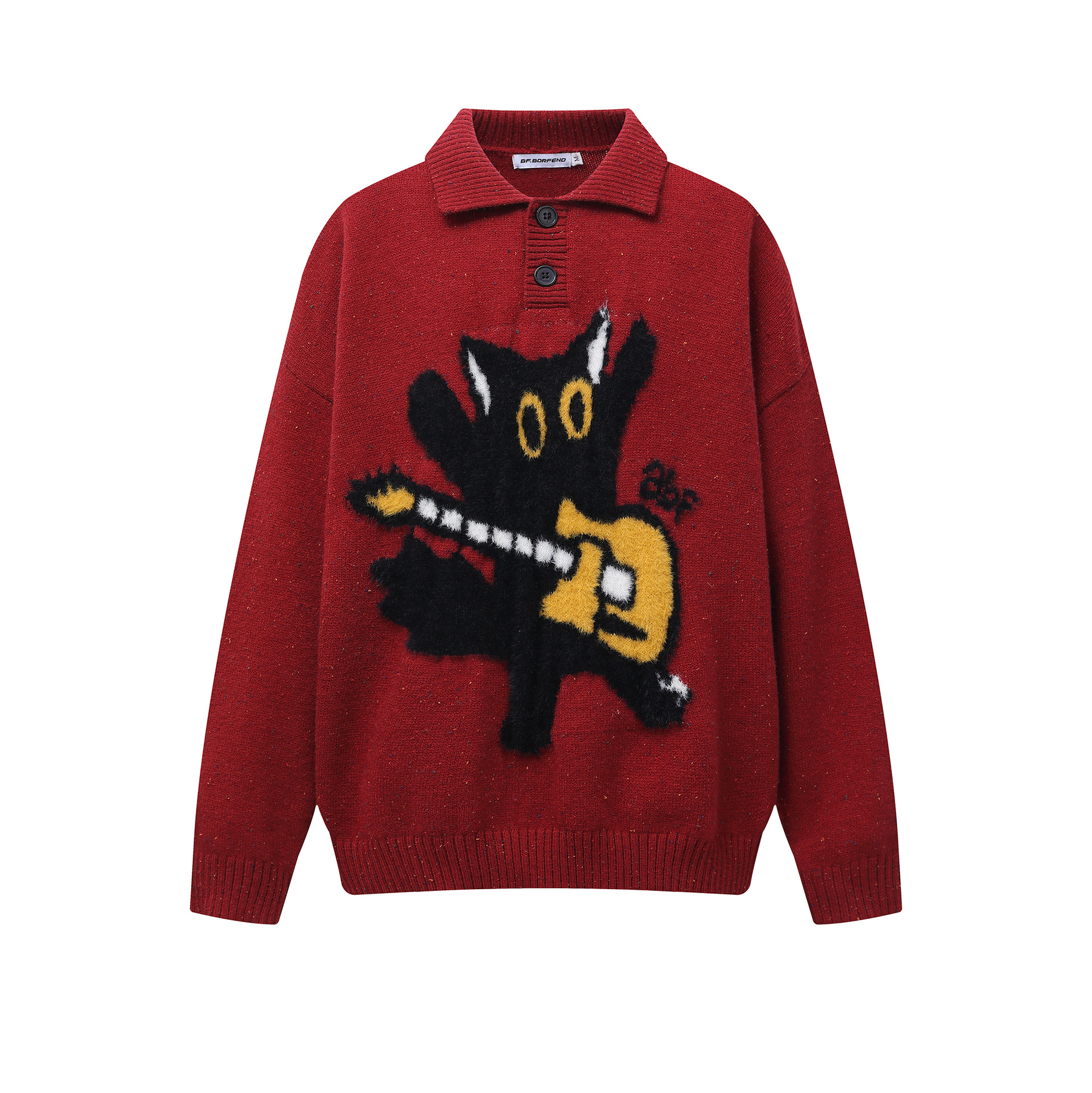 Preppy Neckline Blend Sweater