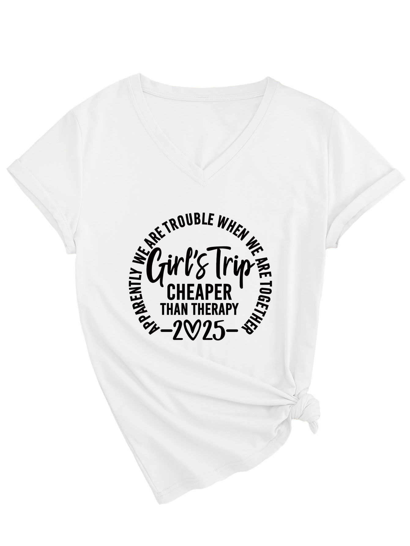 Ladies Crew Geometric Print T-Shirt