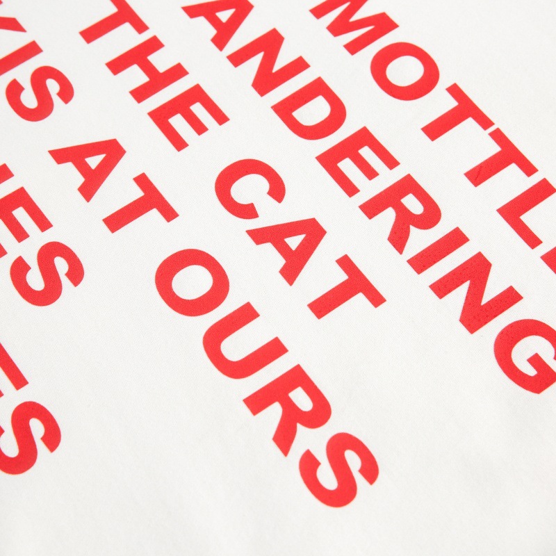 Oversized Unisex Japanese Retro Letter Crew Neck Tee
