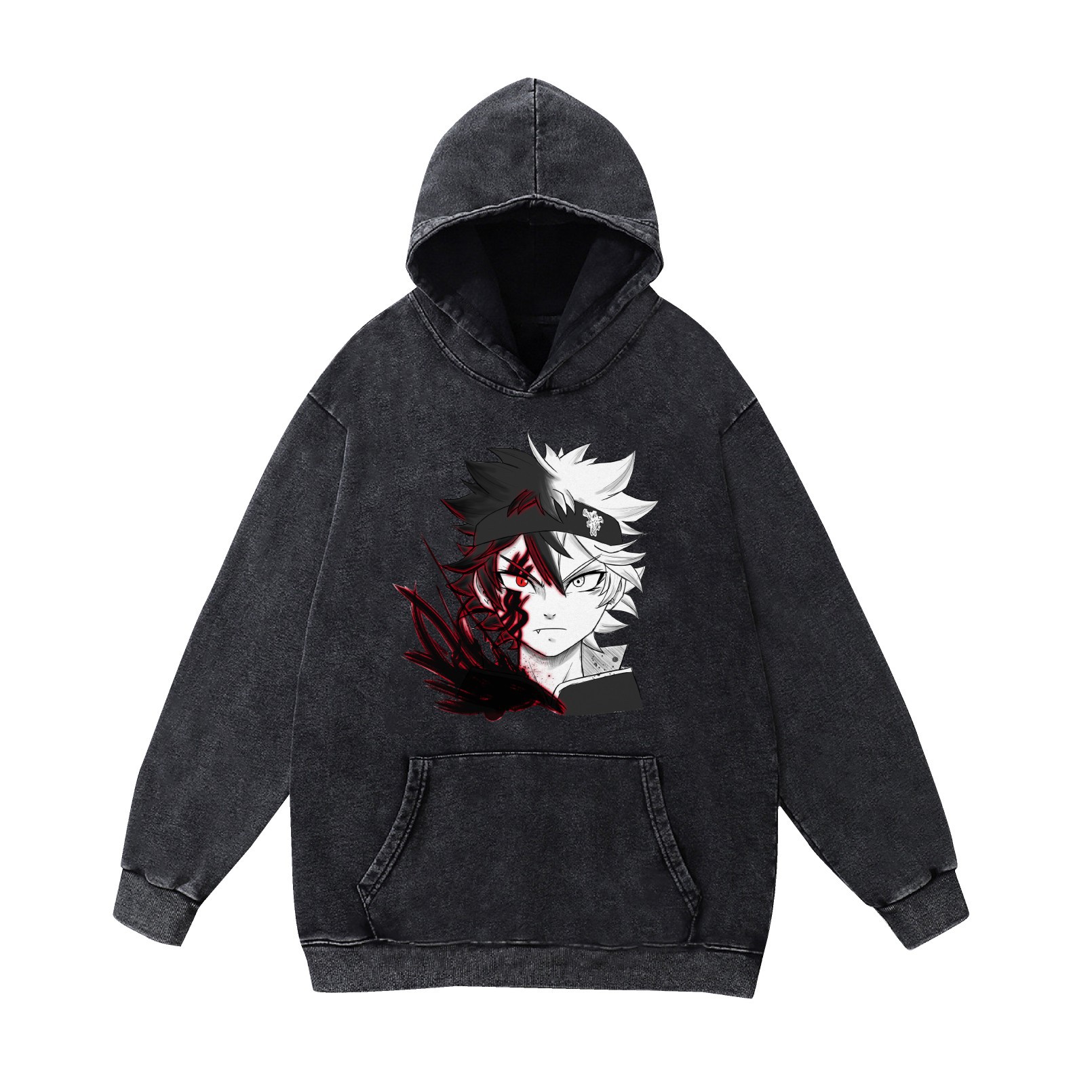 Oversized Faded Destroyed Graphic Hoodie
