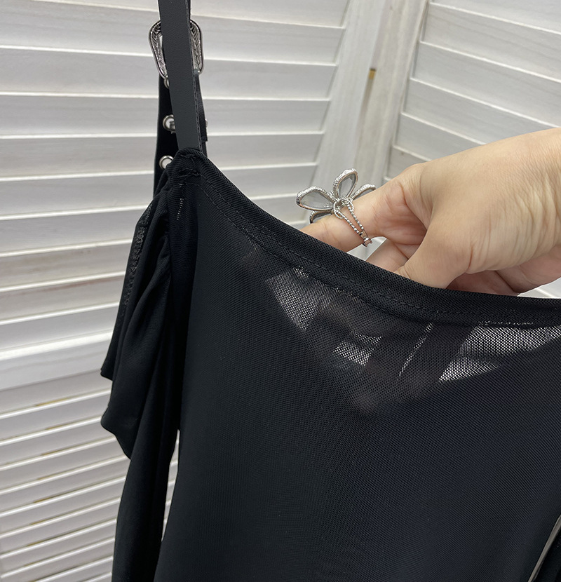Sexy Asymmetric Full Sleeve Spandex Tee
