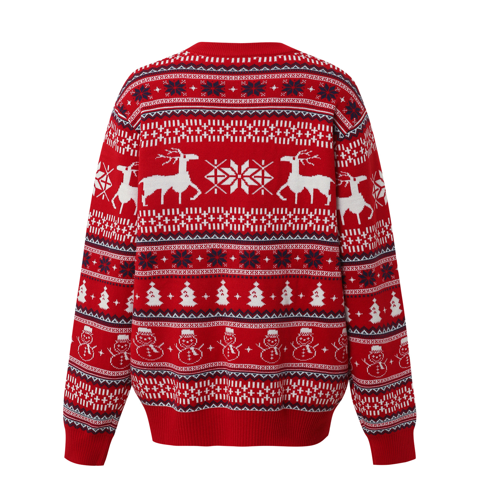 Ladies Cherry Holiday Reindeer Full-Sleeved Crew Sweater