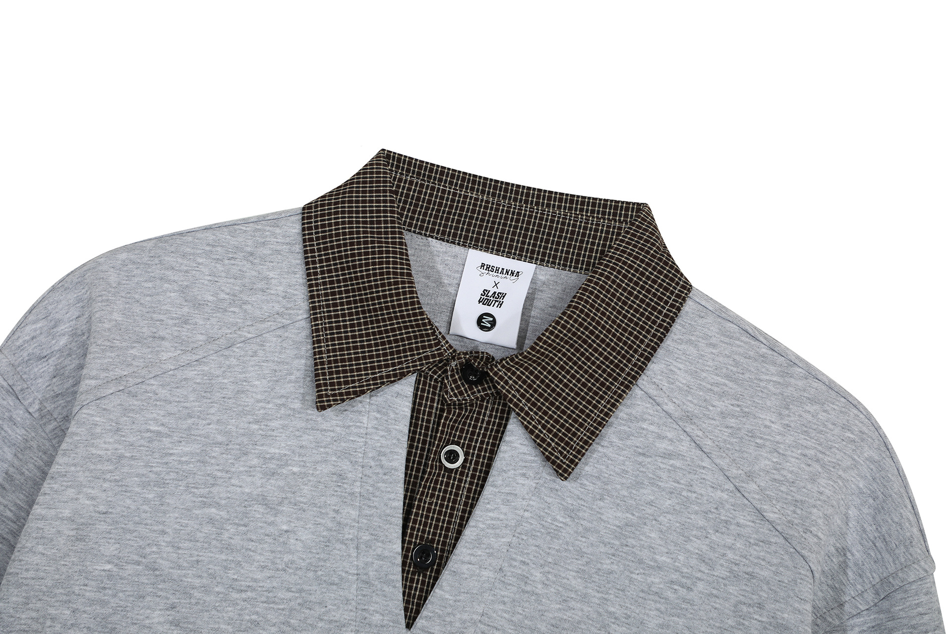 Streetwear Checked Layered Cotton Hoodie