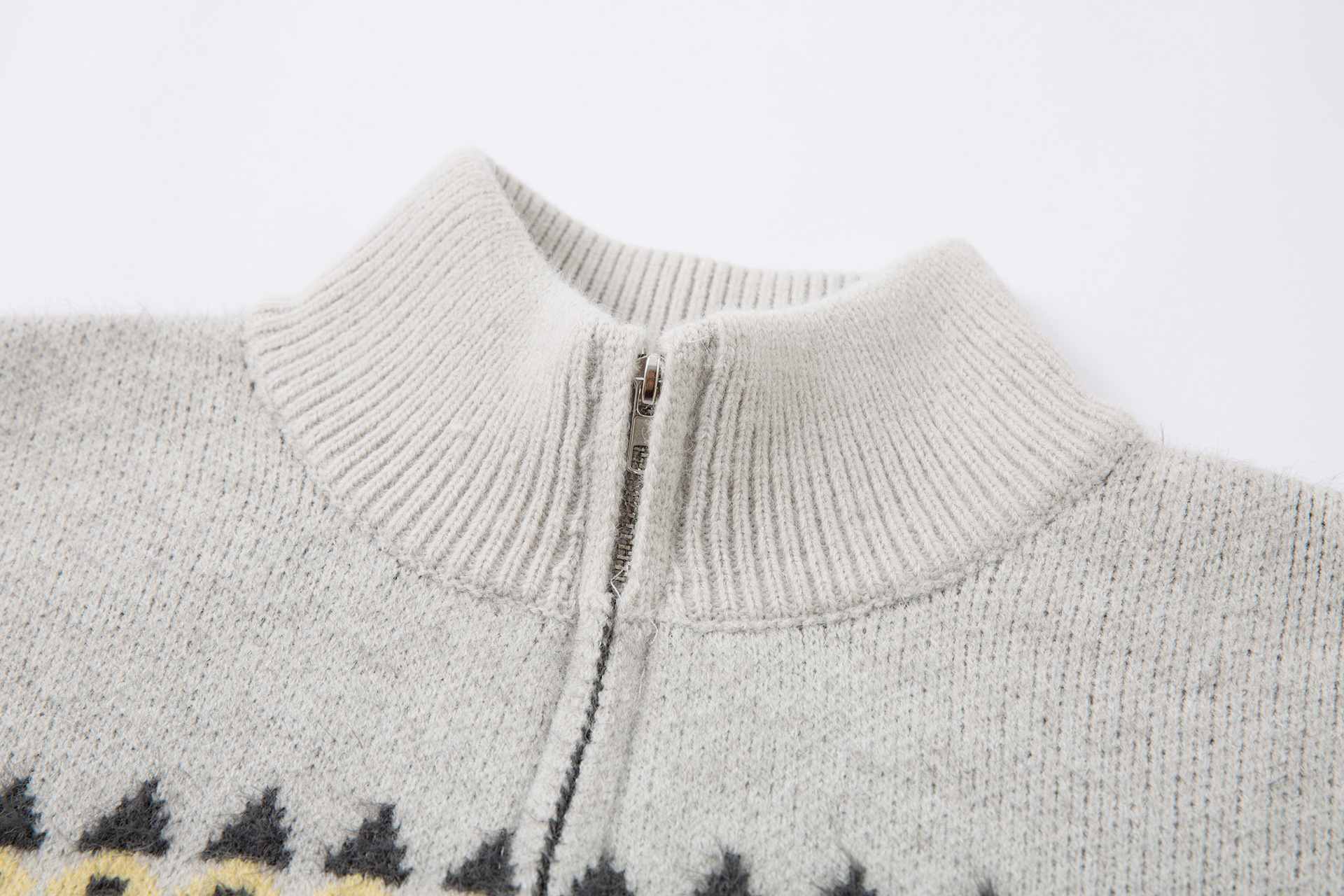 Loose Fit Jacquard Long Sleeve Cardigan