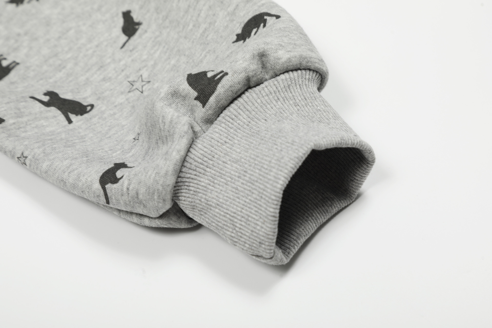 Cat printed zipper hoodie