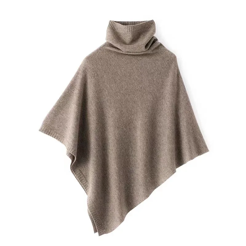 Wool Dolman Mock Neck Cape