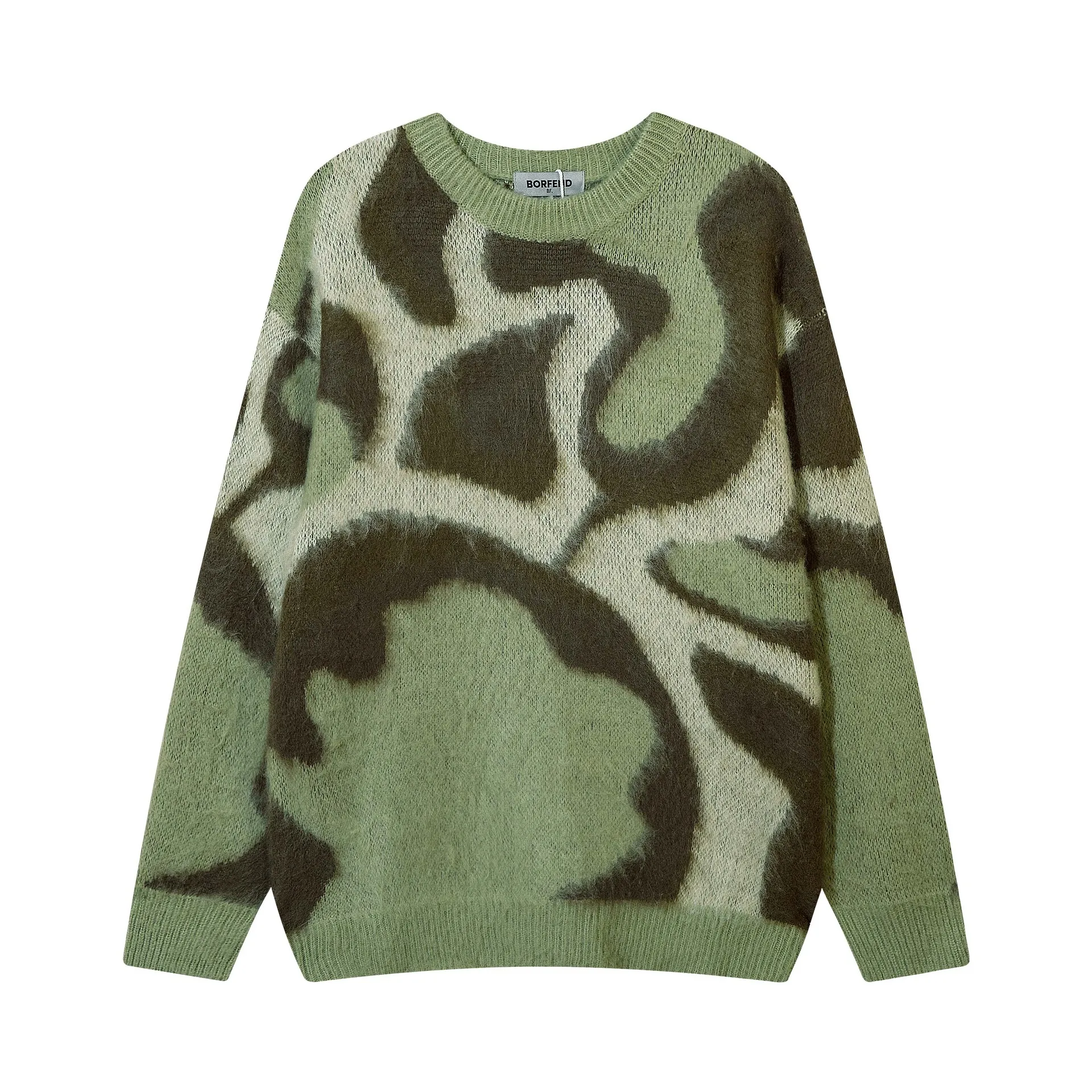 Men's Relaxed Fit Colorblock Crew Neck Sweater