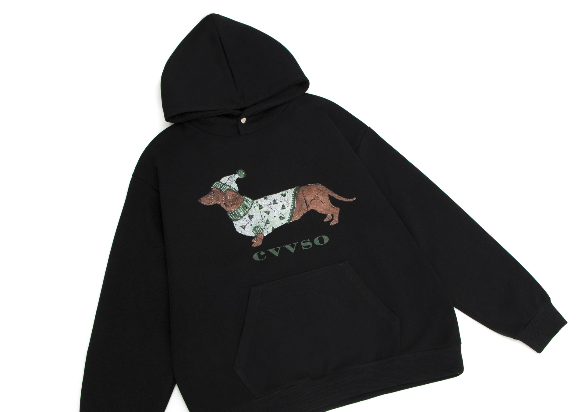 Style Conley Printed Retro Hooded Long Sleeve Sweatshirt