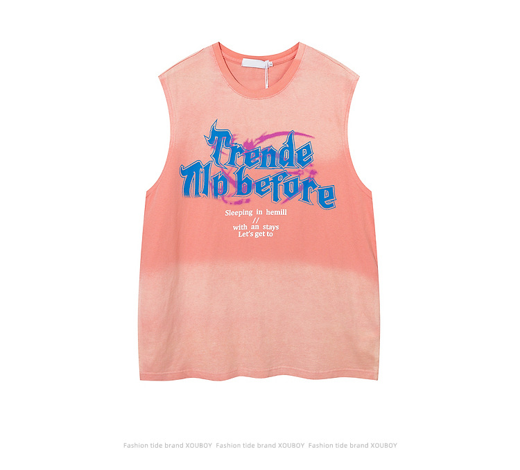 Loose Oversize Crew Neck Couple Sports T-Shirt Sleeveless