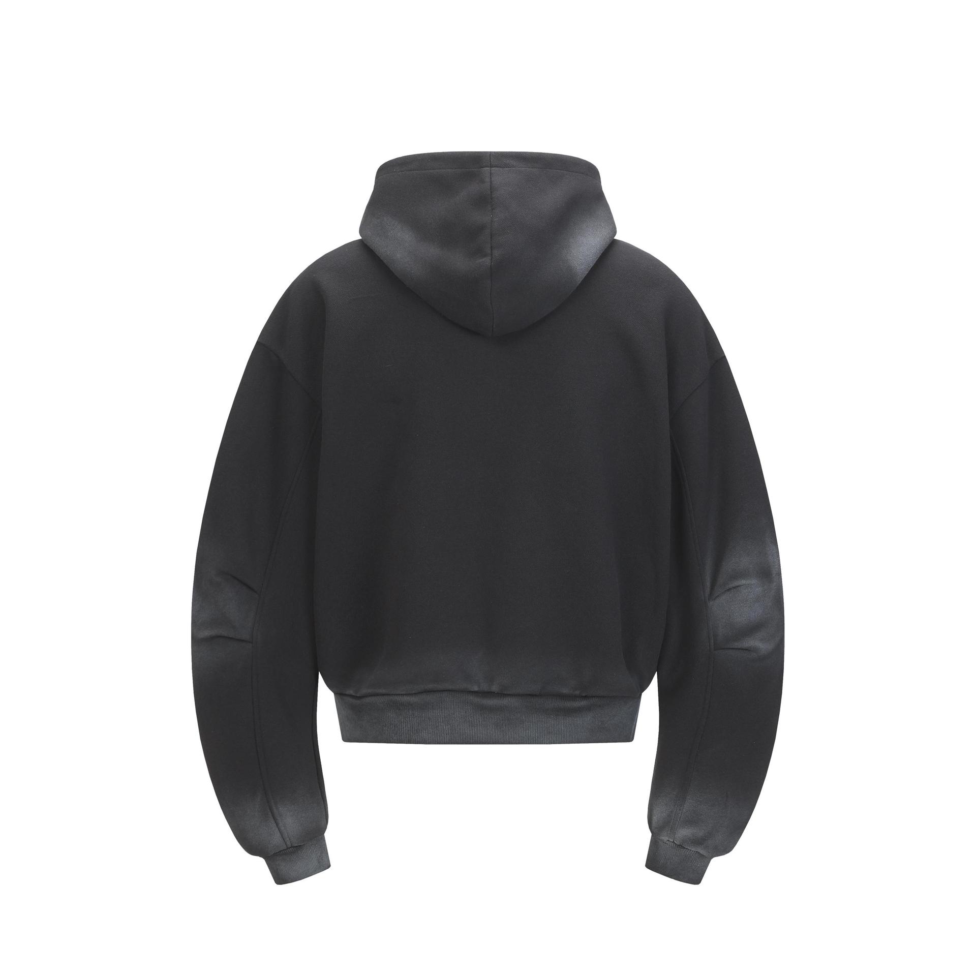 Vintage Workwear Slit Hem Zipper Hoodie