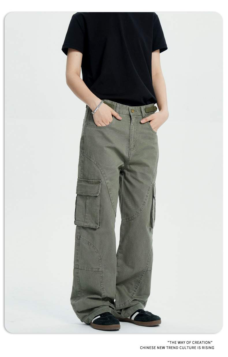 Unstructured Relaxed Fit Cotton Cargo Pants