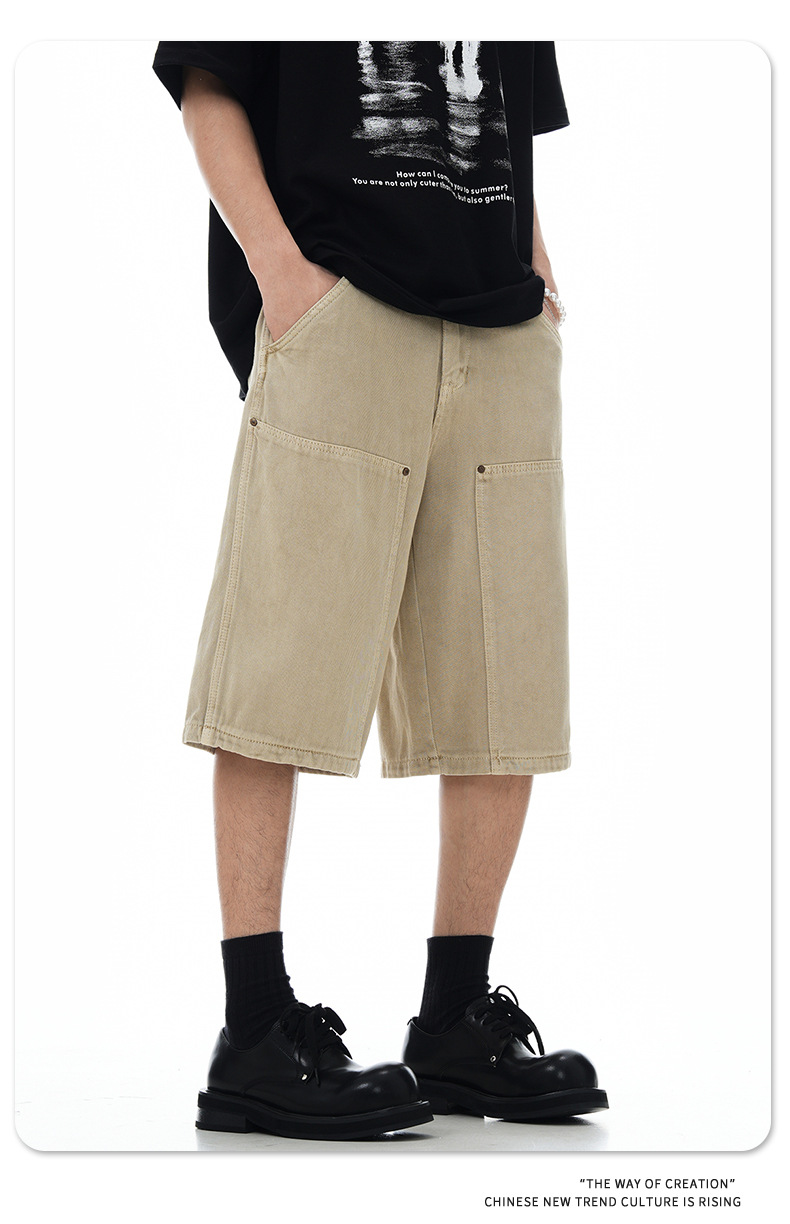 Shorts for Men and Women Loose Straight Leg Design Sense Five-Point Pants Trendy