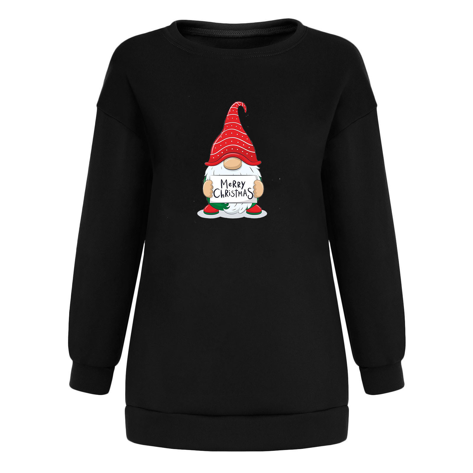 Ladies Japanese Korean Cotton Bardot Christmas Graphic Hoody