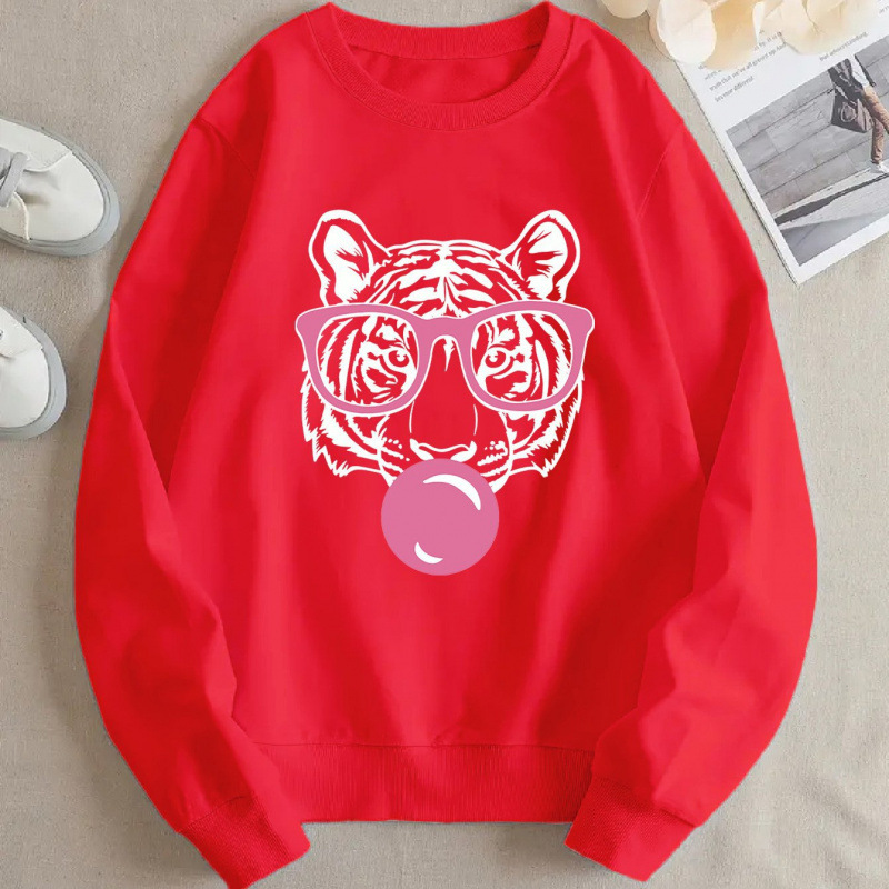 Women's Striped Cat Graphic Sweatshirt