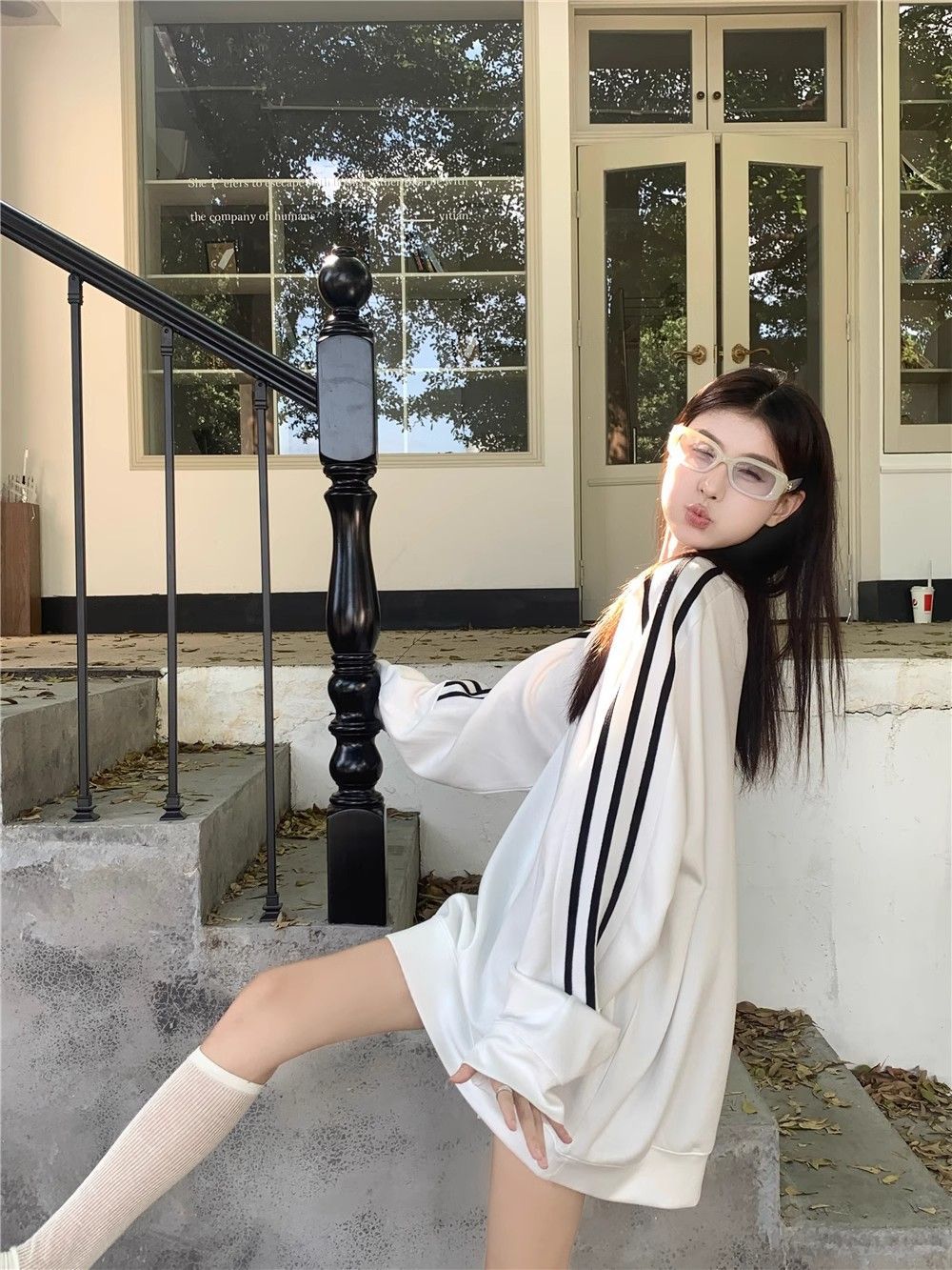 Oversized Japanese Korean Hip-Length Crew Sweater