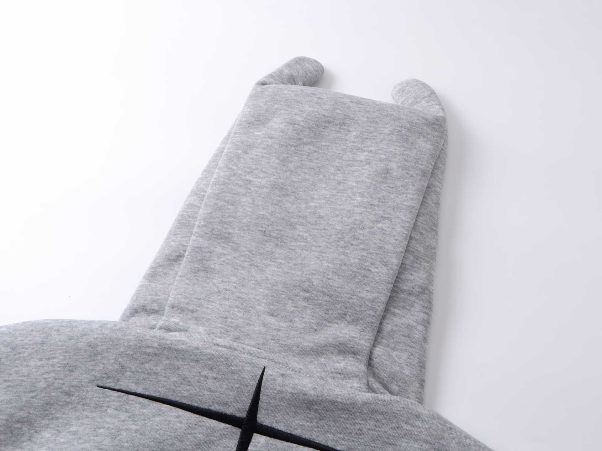 American Retro Loose Fit Geometric Zip Hoodie
