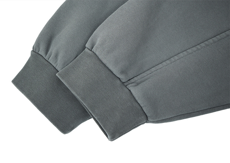 Utility Distressed Cotton Insulated Full-Zipper Embroidery Hoodie