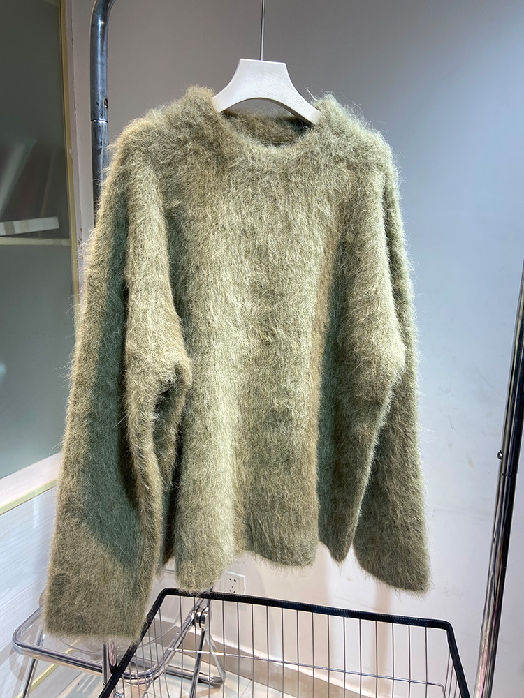 Women Chunky Crew Loose Sweater Full Arm Cold