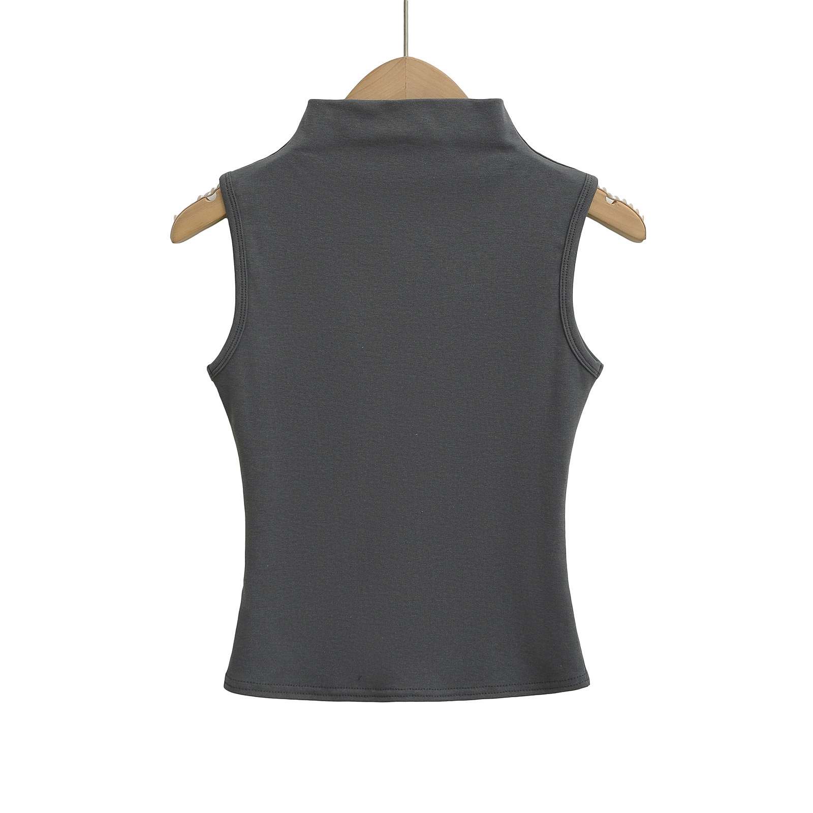 Elastic Fitted Half-high Neck Inner Wear Crop Top