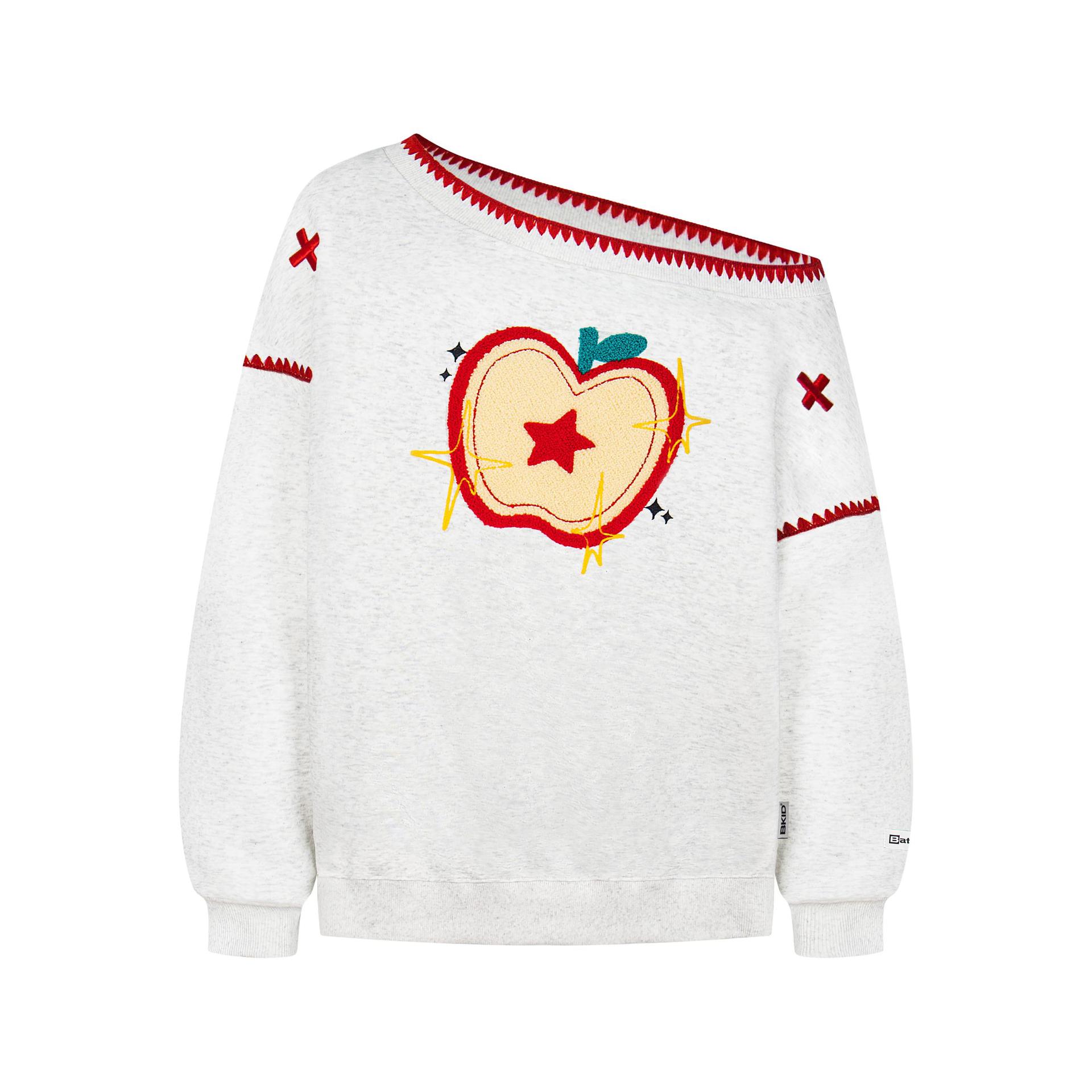 Cotton Long Sleeve Asymmetric Fruit Hoodie