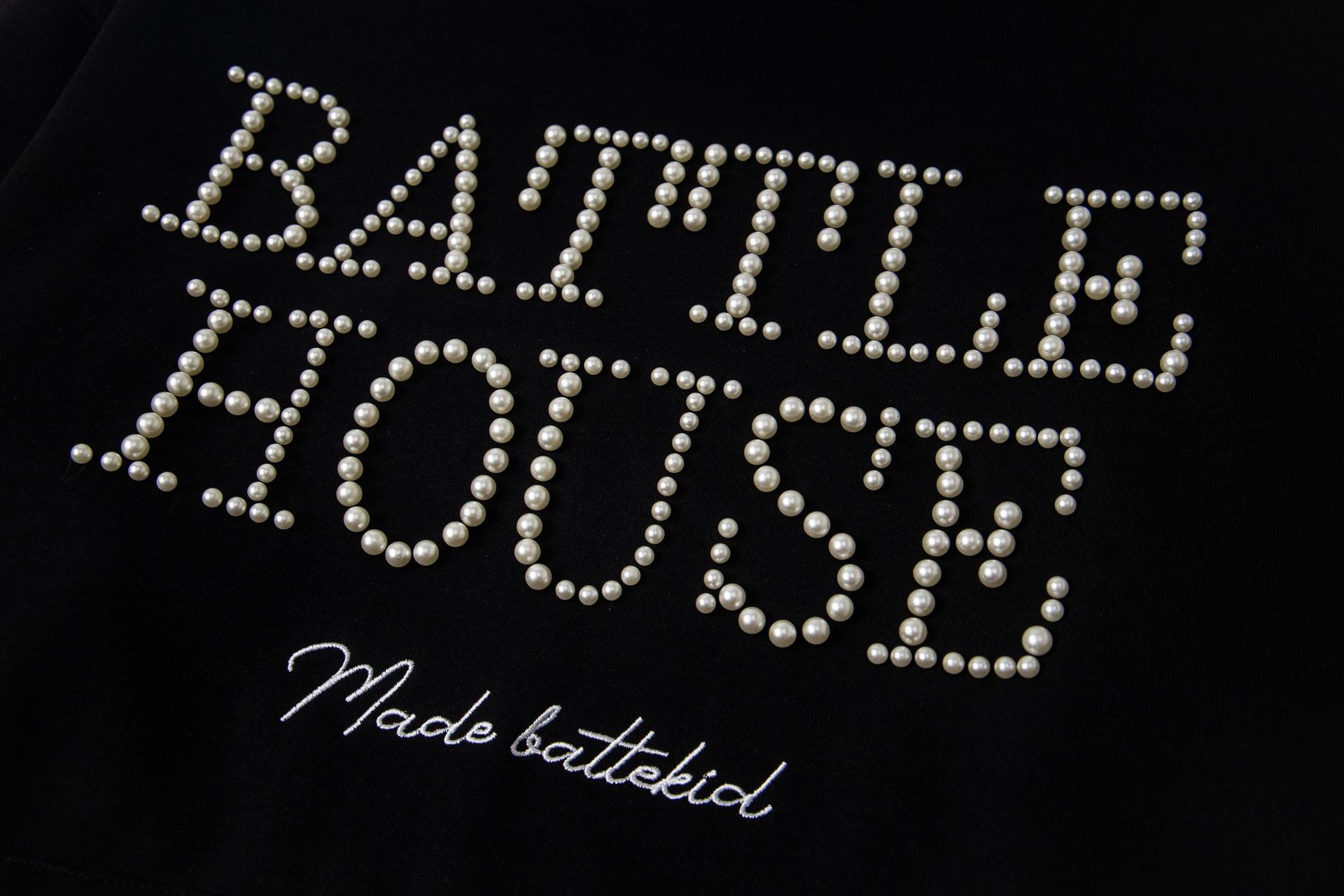Cotton Urban Alphabet Beaded Hoodie