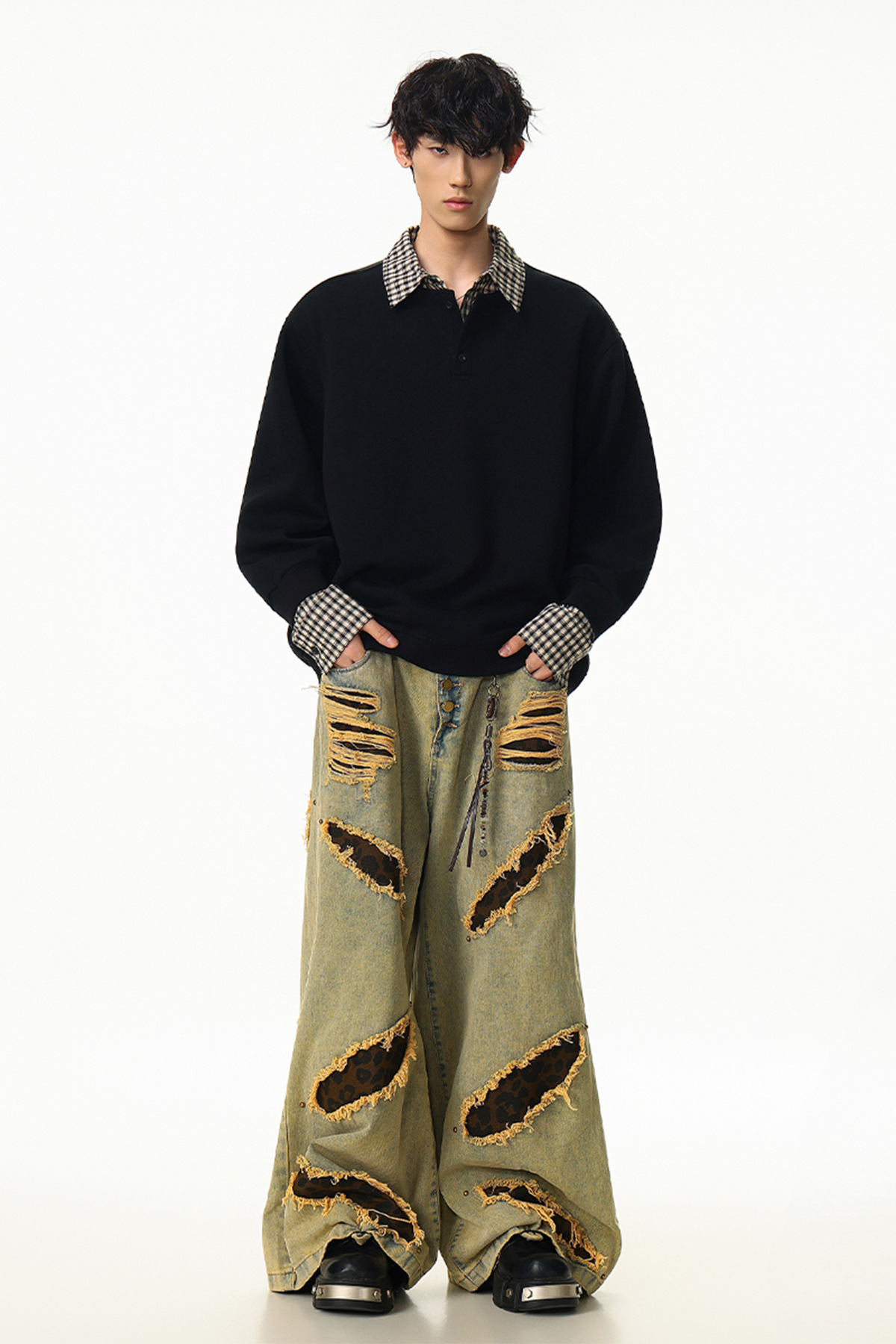 Solid Faux Layered Hoodie