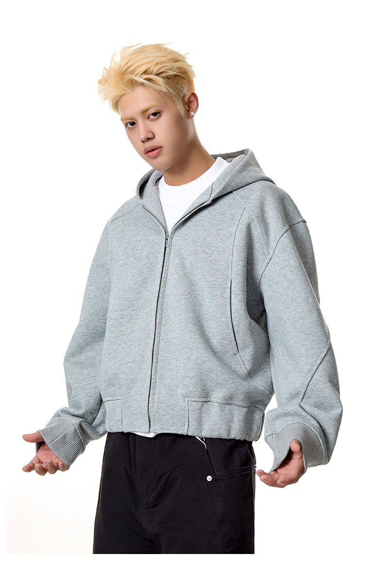 Loose Fit Cotton Blend Long Sleeve Hoodie