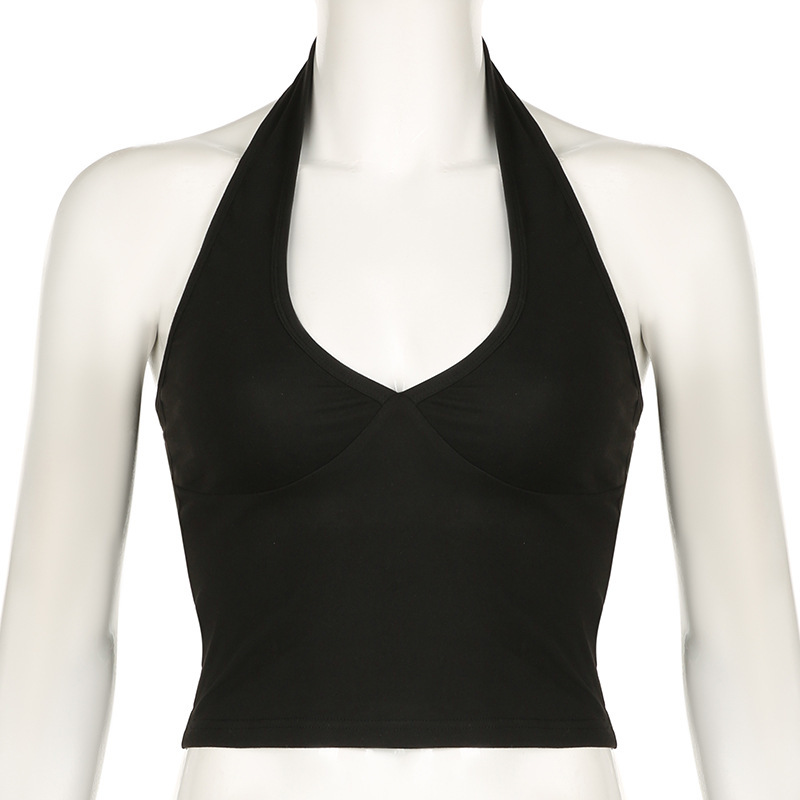 Halter Draped Body-Hugging Milk Silk Vest