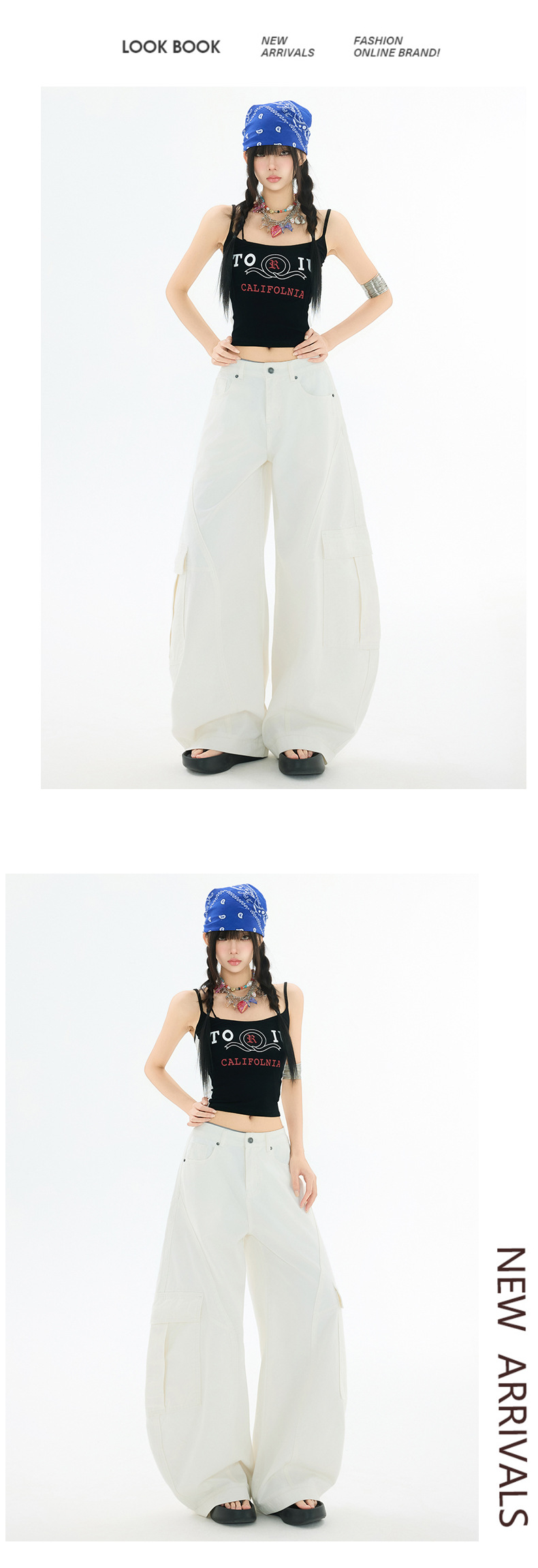 Women's Pants Wide Leg Denim Trousers with Cool Style and Summer Loose Fit