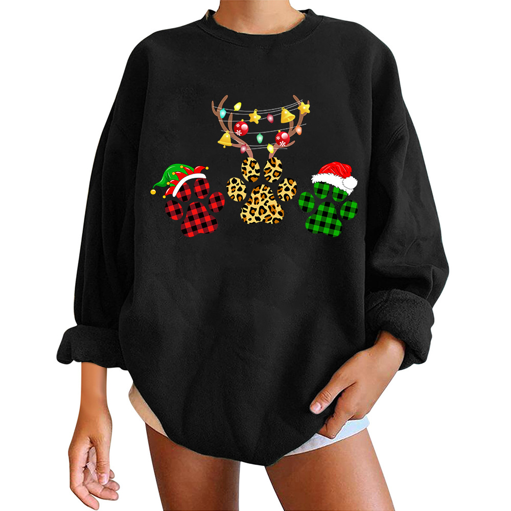 3D Animal Graphic Long Sleeve Loose Blouse