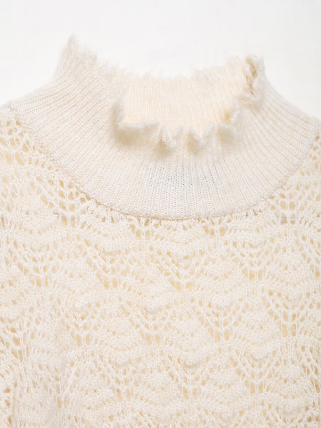 Mockneck Puff Shoulder Sweater