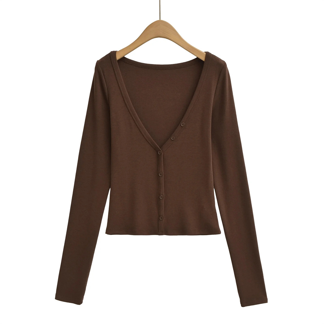 Vintage Cocoa Camisole and Cropped Cardigan Ensemble
