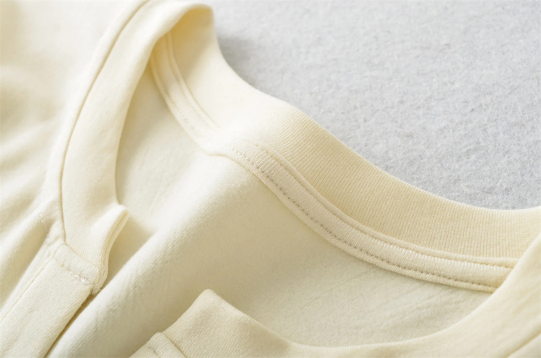 Private Lady Slim Fit Plunge Plain Wrist-Length Tee