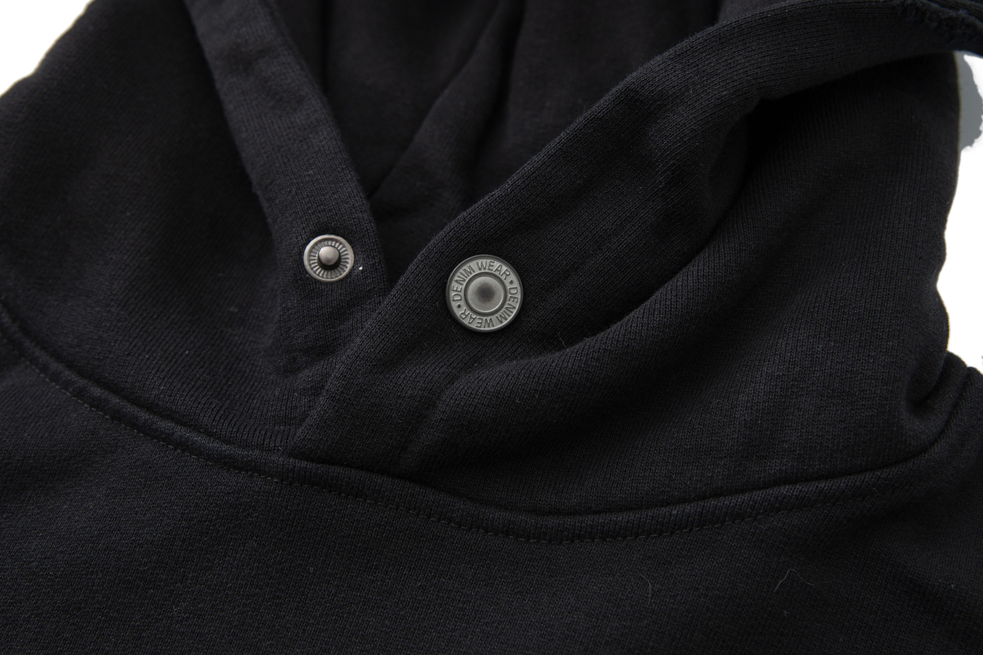 Loose Fit Cotton Pieced Frayed Hood Sweatshirt