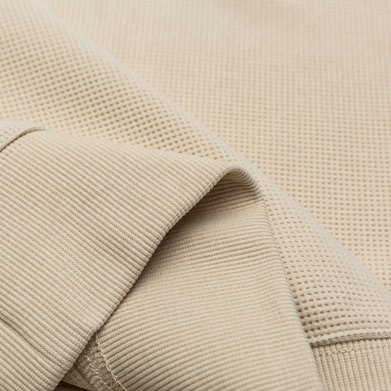 Oversized Graphic Button-Front Honeycomb Hoodie