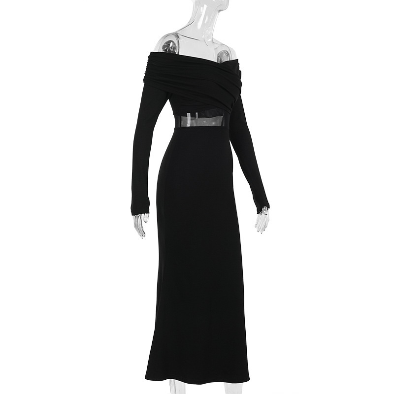 One Shoulder Full Sleeve Rayon Pencil Dress