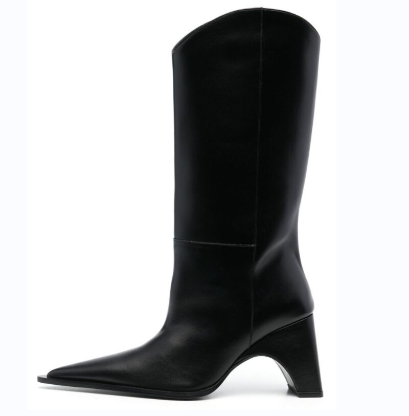 Processing time:7-15days after placing orders Autumn And Winter 2023 New Fashion Women's Boots Thick High Heel Pointed Toe Denim Knee Length Knight Boots Big Size Shoes