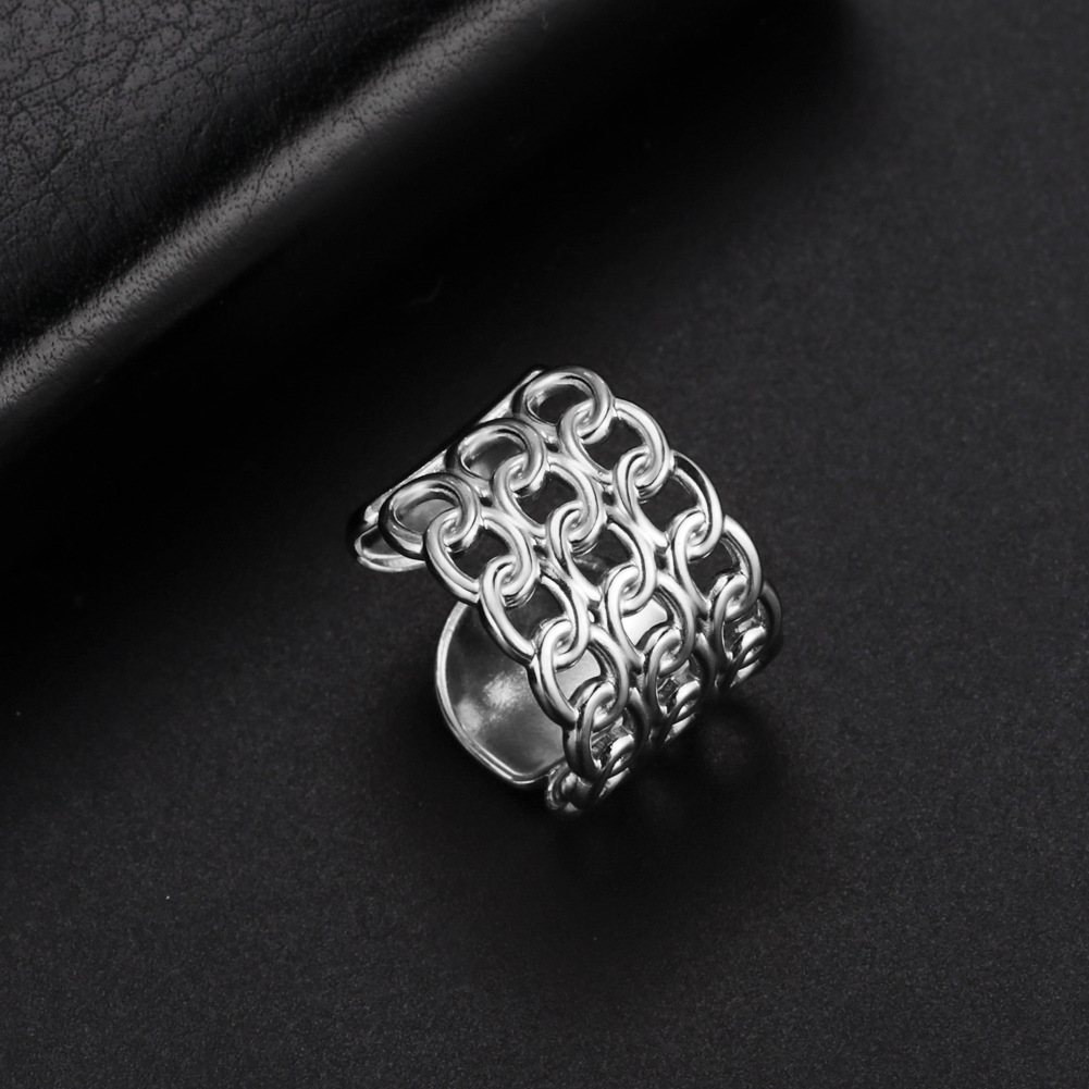 Unisex Golden Chunky Cutout Ring