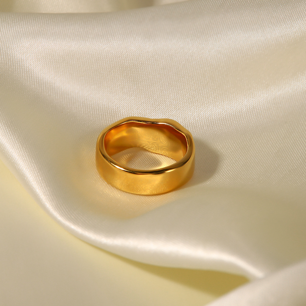 Uworld Vintage Style Ring 18K gold plated Fresh Water Pearl Stainless Steel Jewelry Elegant Imitation Ring Accessories New
