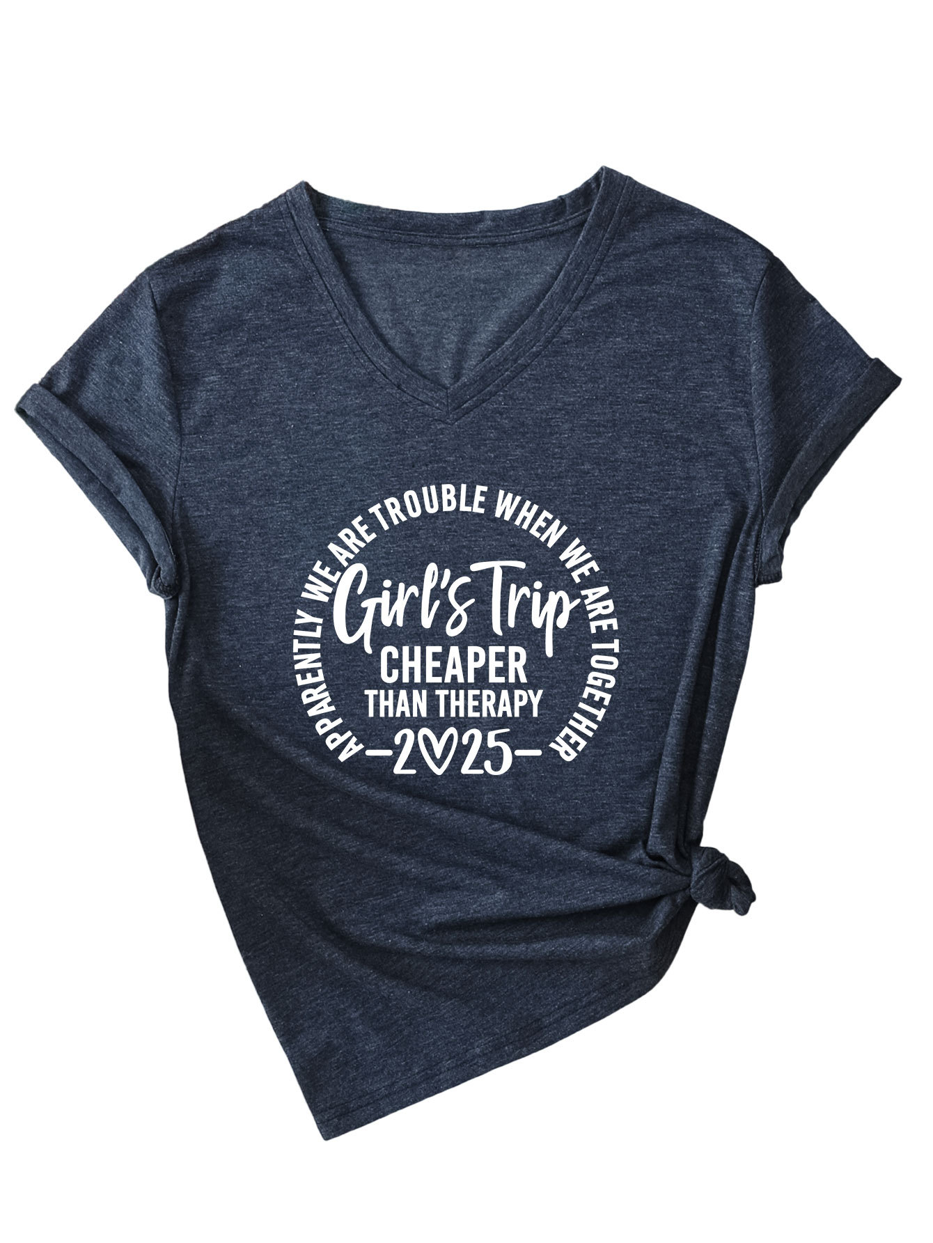 Ladies Crew Geometric Print T-Shirt