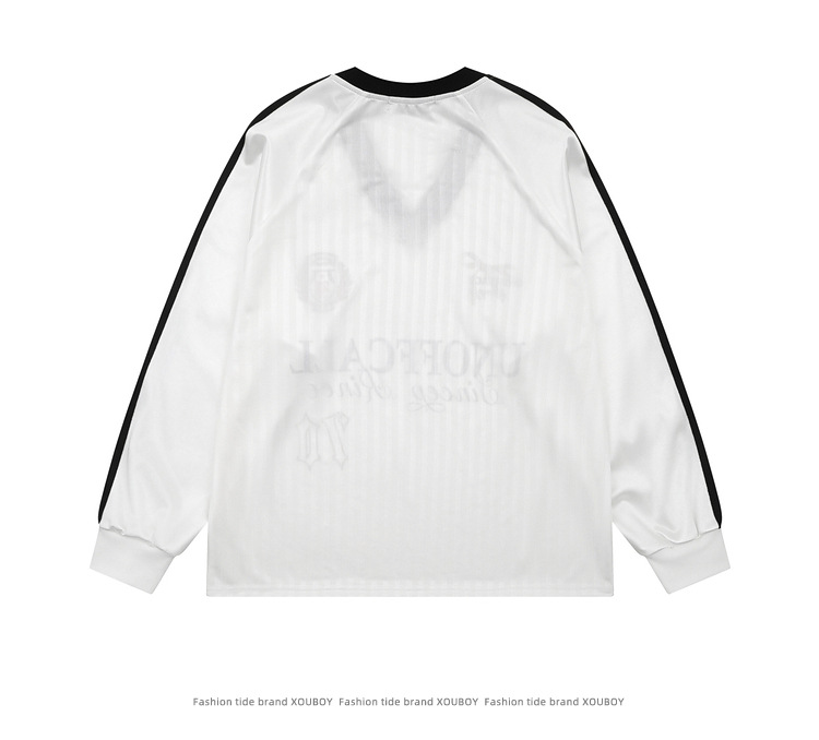 Ladies' Oversized Stripe Notch Collar Full Sleeve T-shirt