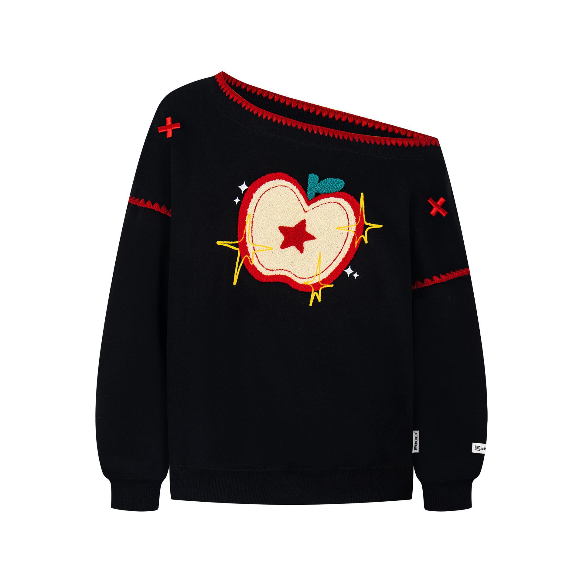 Cotton Long Sleeve Asymmetric Fruit Hoodie