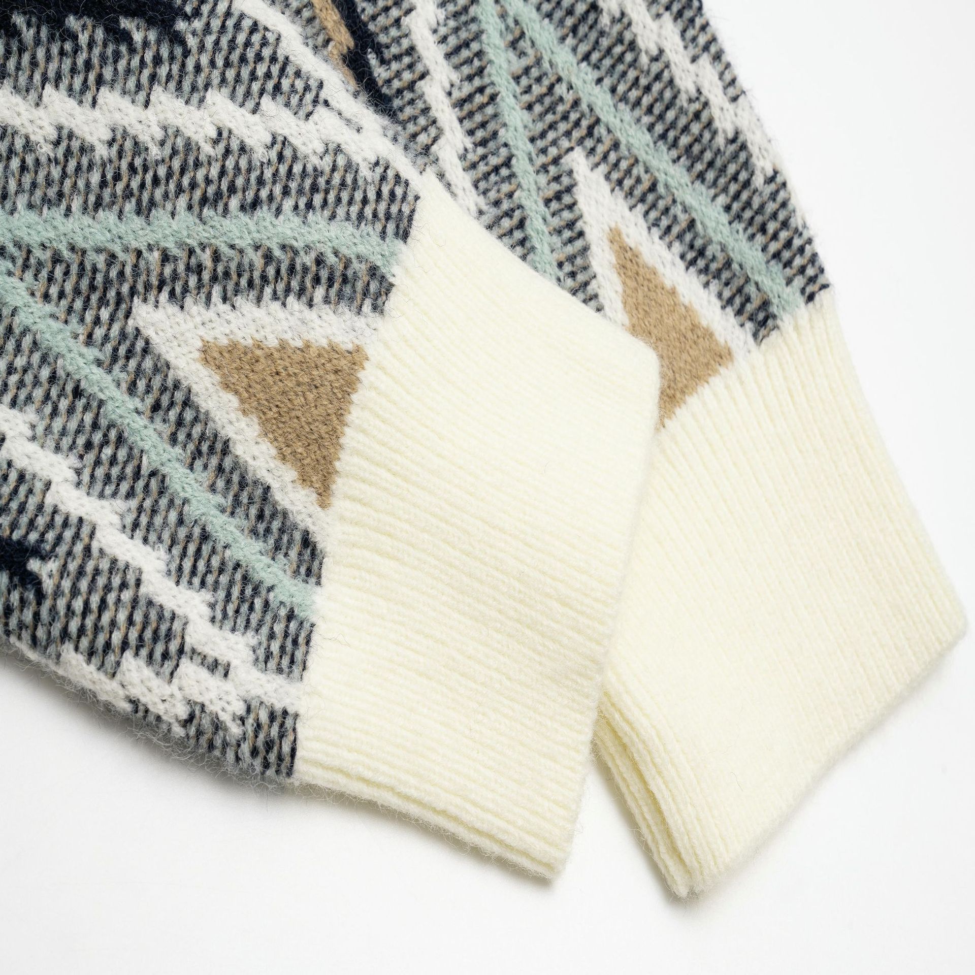 Japanese Workwear Two-Tone Oversized Crew Sweater