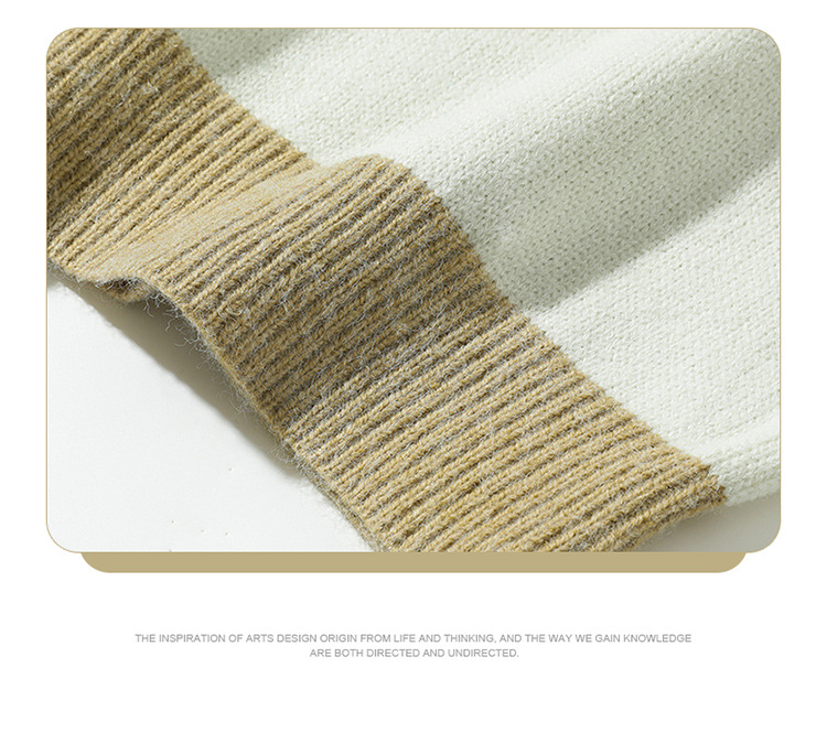 Relaxed Fit Japanese Workwear Two-Tone Sweater