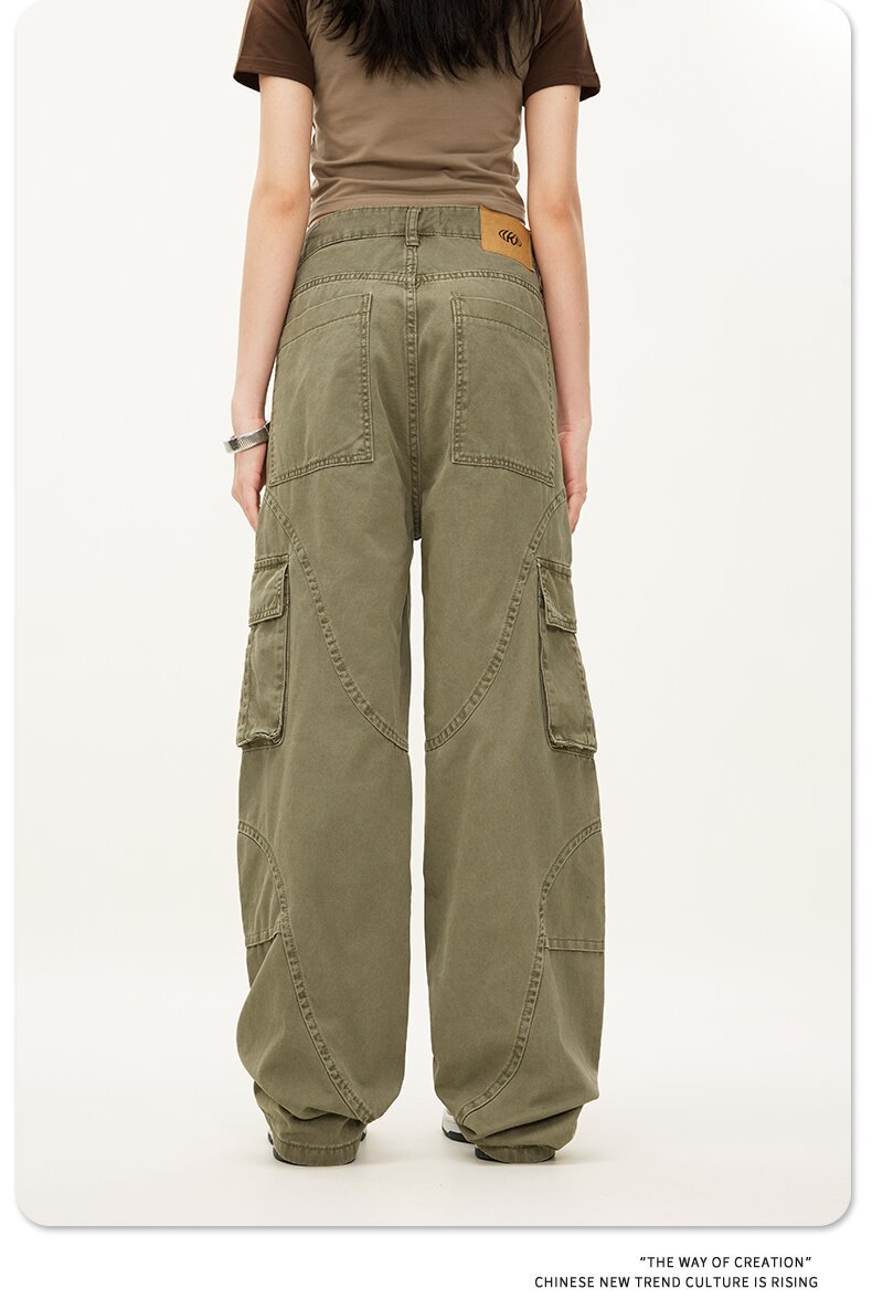 Unstructured Relaxed Fit Cotton Cargo Pants